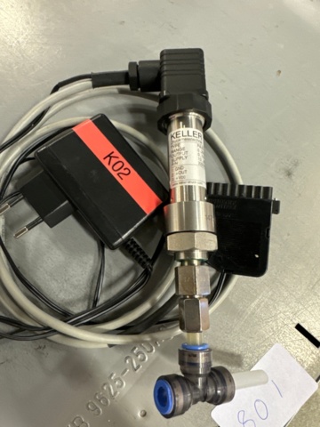 1344801-3 Pressure sensor with connection cable and power adapter, Keller