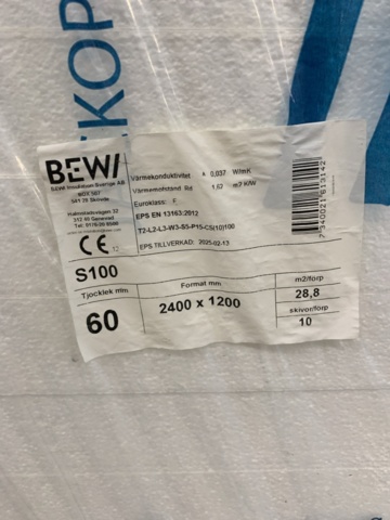 1345798-6 Cellulose plastic Jackopor 60x1200x2400, Bewi