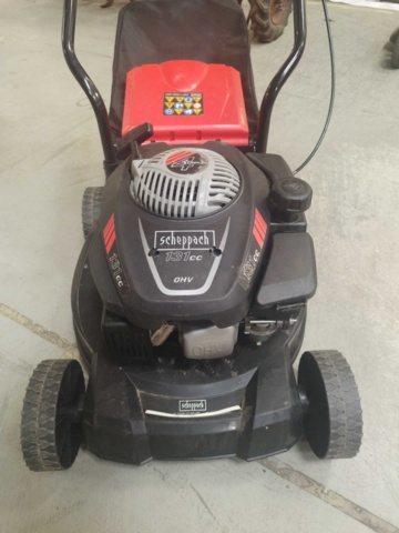 1343414-1 Gräsklippare, Scheppach, 131 cc, OHV-motor, uppsamlare