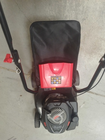 1343414-3 Gräsklippare, Scheppach, 131 cc, OHV-motor, uppsamlare