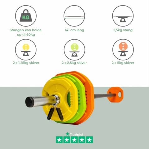 1346098-11 Aerobic barbell set of 20 kg - Nordic Strength