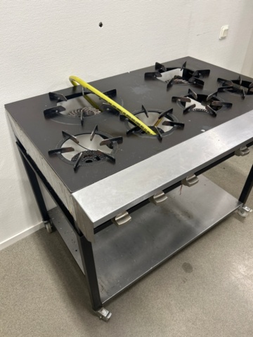 1315925-2 Gas stove with 6 burners, on wheels