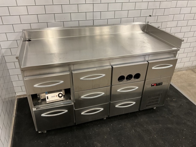 1198371-10 Refrigerated counter with sausage warmer