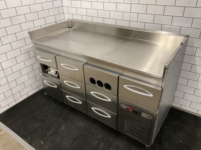 1198371-11 Refrigerated counter with sausage warmer