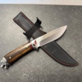 1346916-1 1 pc Hunting & outdoor knife - Strike detailed handle in Black Pakka wood and steel - Free shipping