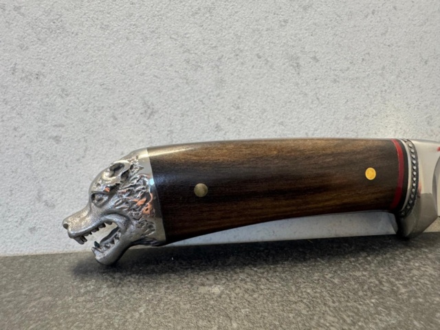 1346916-2 1 pc Hunting & outdoor knife - Strike detailed handle in Black Pakka wood and steel - Free shipping