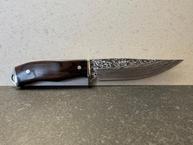 1346918-4 1 pc Hunting & outdoor knife - Hunter detailed handle in Black Pakka wood and steel - Free shipping