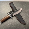 1346920-1 1 pc Hunting & outdoor knife - Fangtail detailed handle in Black Pakka wood and steel