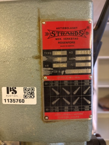 1135760-5 Pelarborrmaskin Strands inkl tillbehör