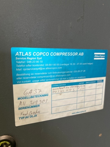 1316034-5 Kompressor Atlas Copco och kyltortk Atlas Copco