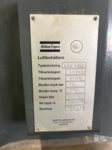 1316034-9 Kompressor Atlas Copco och kyltortk Atlas Copco