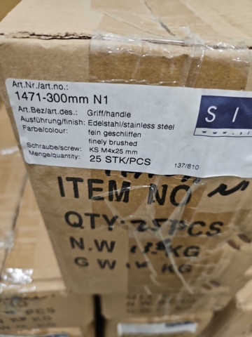1347226-4 Handtag, 25 st – Siro,  Rostfritt stål, finborstad, 300 mm