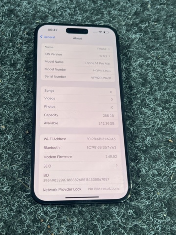 1325644-5 iPhone 14 Pro Max 256GB