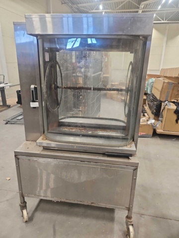1347577-2 Rotisserie oven - 100x72x167 cm, stainless steel, glass doors, wheels, electrical connection