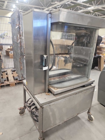 1347577-3 Rotisserie oven - 100x72x167 cm, stainless steel, glass doors, wheels, electrical connection