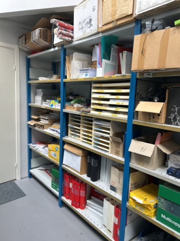 1290102-5 Warehouse shelves 3 sections with corner shelf