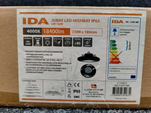 1347610-10 Industrial luminaire Highbay IDA Jubay LED IP65 160W 4000K