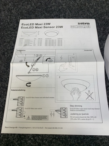 1348244-6 5 ceiling/wall luminaires Zebra EcoLED Maxi PC 23W