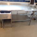 1031612-3 Stainless steel bench with drawers