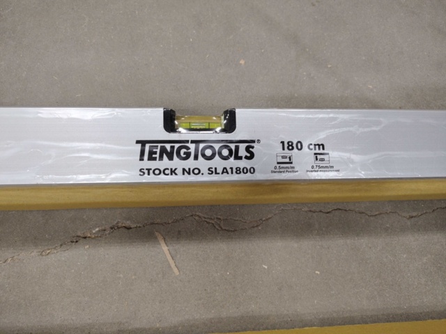 1352807-4 Spirit levels, 4 pcs -  300mm, 400mm, 1500mm, 1800mm, aluminum, 2 spirit levels