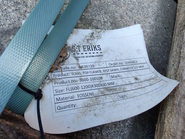 1094457-4 Granite slab Tossene 1200x300x60 mm 11.88 sq.m