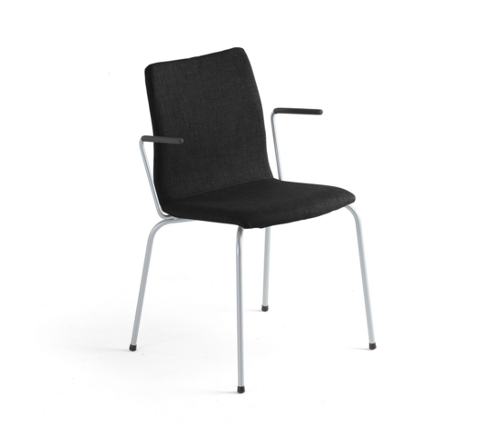 1353342-1 Conference chair OTTAWA With armrests, leg stand, fabric, black, grey