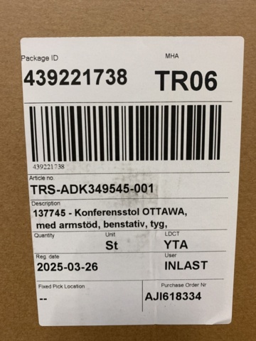 1353342-3 Conference chair OTTAWA With armrests, leg stand, fabric, black, grey