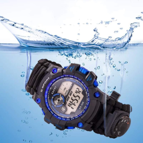 1354165-1 3 survival watches Compass, Whistle and Thermometer - Free shipping