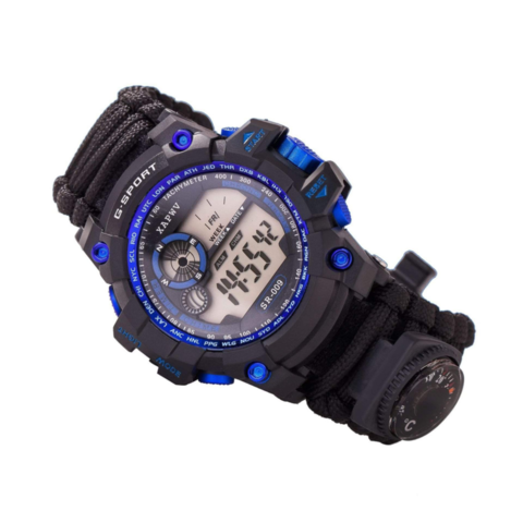 1354165-5 3 survival watches Compass, Whistle and Thermometer - Free shipping