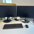 1354683-1 2 monitors, keyboard, mouse and docking station