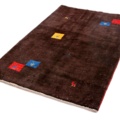 1355538-2 Hand-knotted Oriental rug Gabbeh Shiraz Wool Dark Brown 115x185cm (751087)