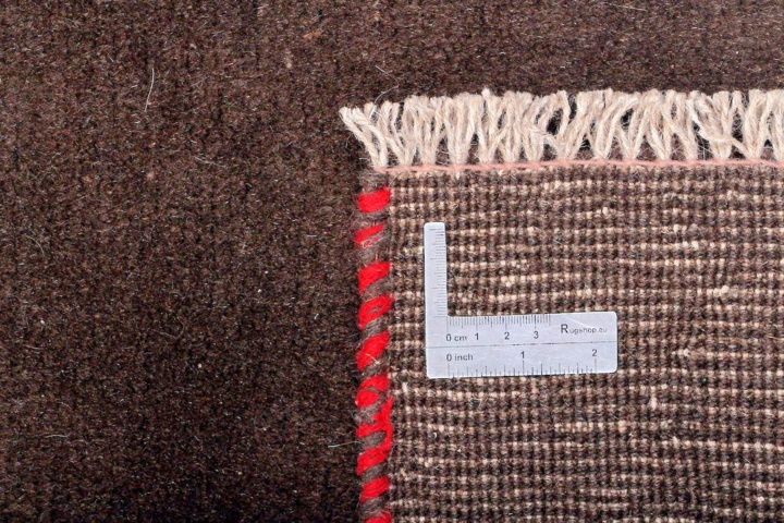 1355538-4 Hand-knotted Oriental rug Gabbeh Shiraz Wool Dark Brown 115x185cm (751087)