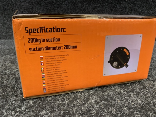 1355845-3 Vakuum sugkopp med mätare och pump för kakel/glas (200 kg)