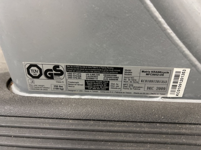 1359632-4 Spinning bike for the upper body Matrix Krankcycle MFC0002-OS