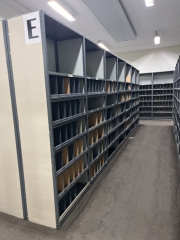 Storage rack/Sorting rack with sheet metal shelves E - 7 meters - PS ...