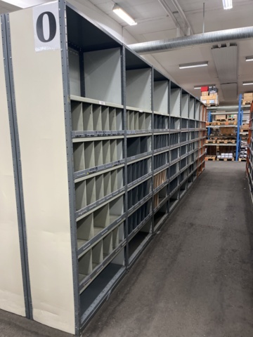 Storage rack/Sorting rack with sheet metal shelves O - 9 meters - PS ...