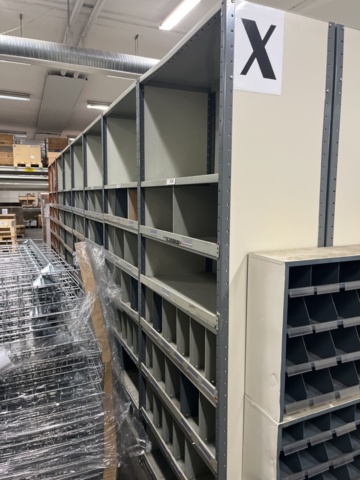 Storage rack/Sorting rack with sheet metal shelves X - 8 meters - PS ...