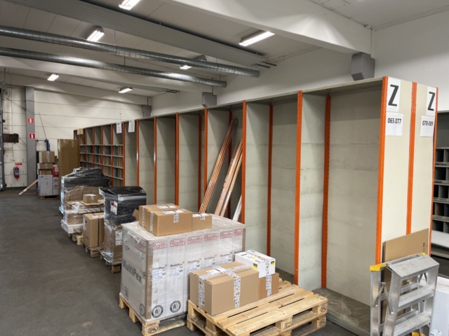 Storage rack/Sorting rack with sheet metal shelves - 20 meters - PS ...