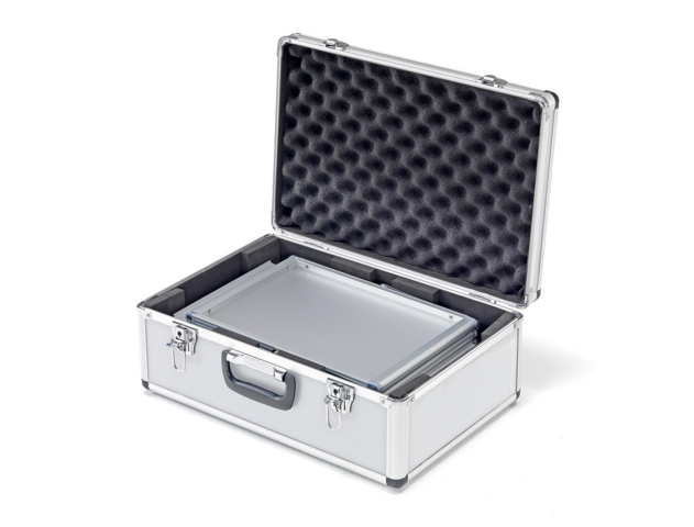 1360807-1 Brochure stand INTRO 6 compartments, portable, chrome
