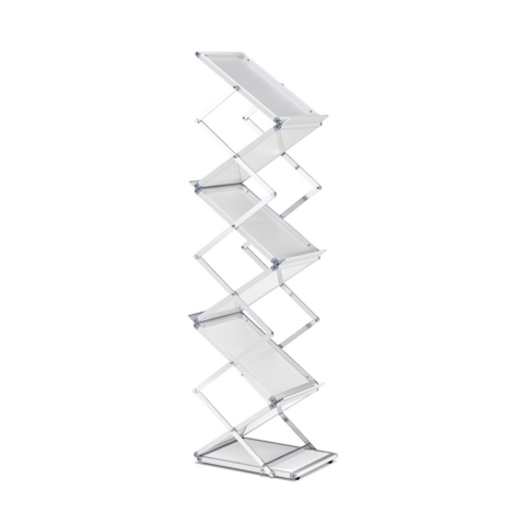1360807-2 Brochure stand INTRO 6 compartments, portable, chrome