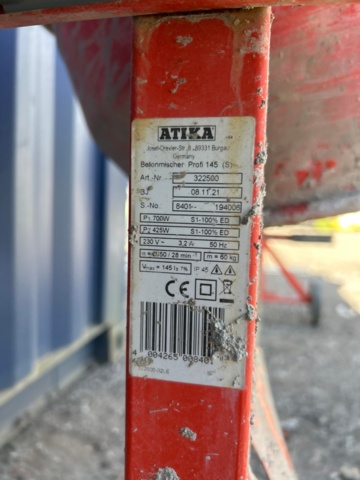 1361957-5 Concrete mixer - Atika Profi 145s