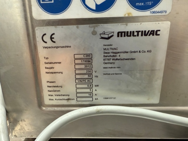 1351606-4 Multivac C200 vacuum packaging machine