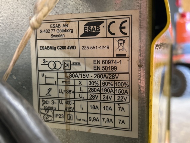 1278765-6 Welder ESAB Mig C280 4WD