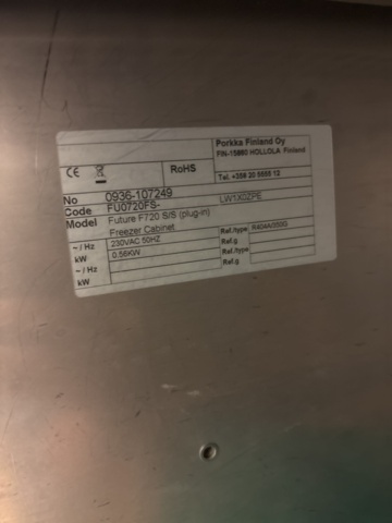 1131553-14 Frysskåp - Porkka Future F720 S/S