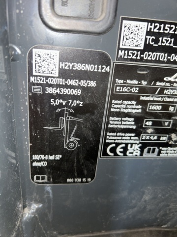 1286499-43 Motviktstruck - Linde E16-02 EVO 2024