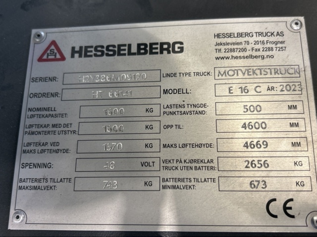 1332736-37 Linde E16 C-02 EVO -2023