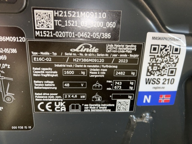 1332736-39 Linde E16 C-02 EVO -2023