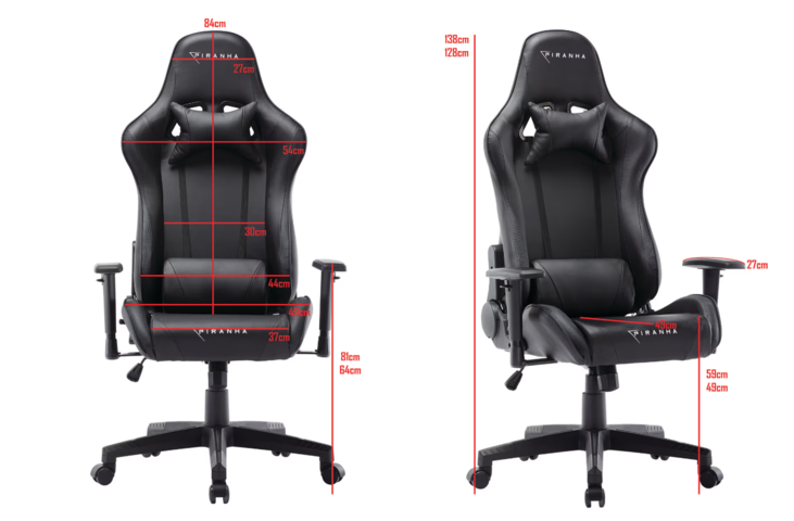 1364320-7 Gaming chair – Piranha Bite, black/green camo, adjustable armrests and tilt mechanism