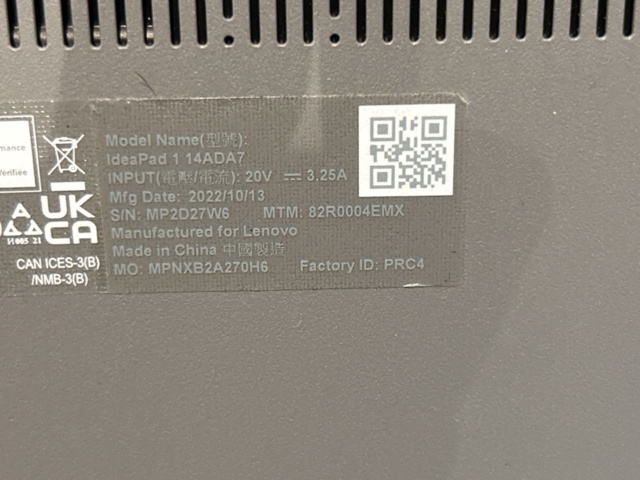 1332894-8 Laptop - Lenovo IdeaPad 1 14ADA7