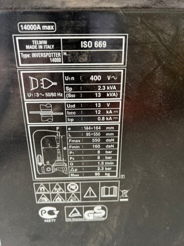 1329942-17 Spot welder Telwin Inverspotter 14000